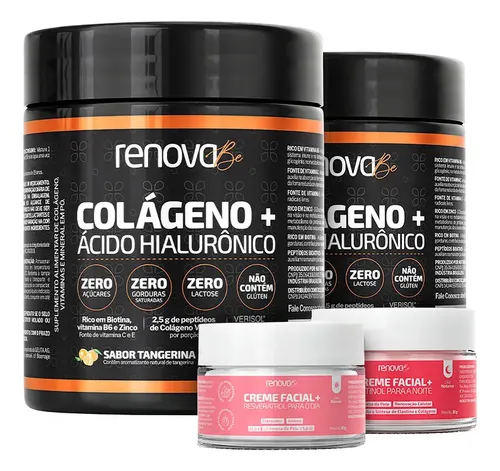 Kit 2x Colágeno + Ácido Hialurônico Renova Be Verisol - Tangerina