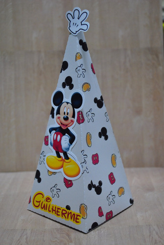 Caixa Cone Personalizada Mickey Lembrancinha Festa Infantil