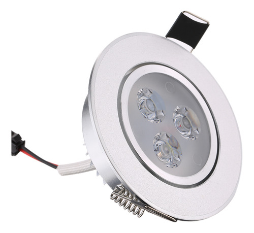 Lámpara Led Empotrable De Techo Plateada, Blanca Cálida, Est