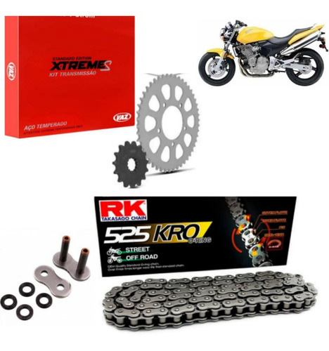 Kit Relação Transmiss Vaz/rk Cbr 600f Hornet C/retentor 2007