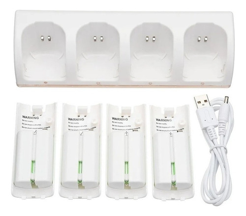 4 Baterias Recarregáveis De 2800 Mah E Dock De Carregamento
