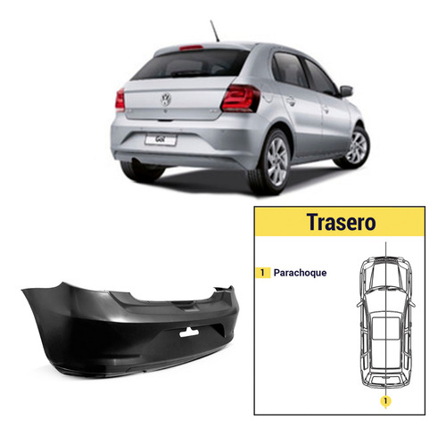 Parachoques Trasero Volkswagen Gol G7 2016