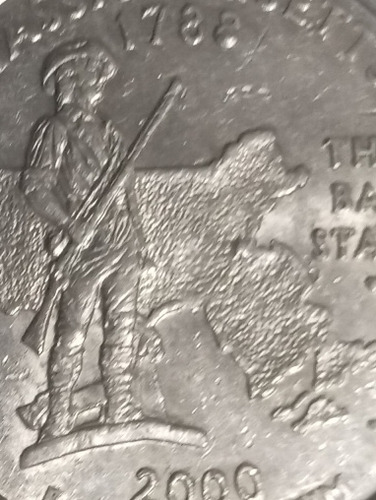 Quarter Conmemorativa Maisachusetts 1788 Error De Acuñación