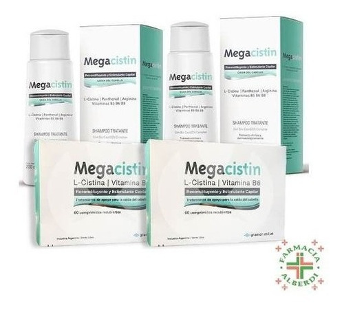 Imagen 2 de 3 de Megacistin Combo Tratamiento Completo - 2 Shampoo + 2 Compri