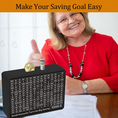 Money Saving Box Cash Vault Wooden Savings Challenge Box