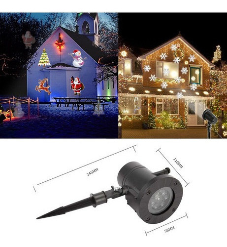 12 Projetor Natal Led Natalino Desenhos Laser Espeto Jardim