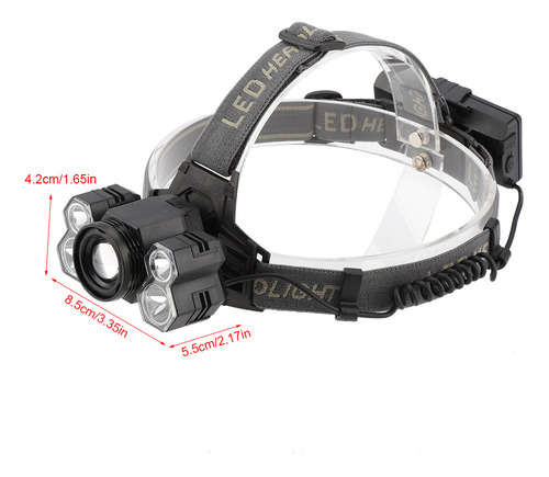 Lámpara De Antorcha Cabeza Faro Alto Led Recargable Por Usb