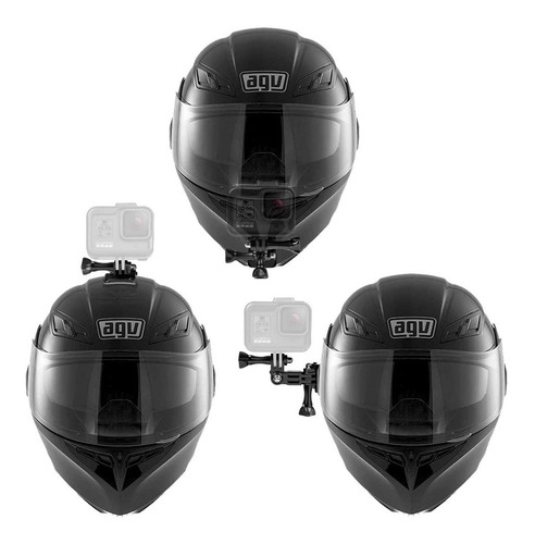 Base Montaje Casco Lateral Gopro Y Cámaras Deportivas