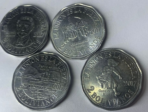 Monedas Conmemorativas De Bolivia De 2 Bolivianos