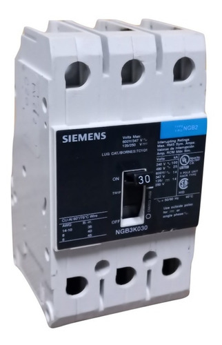 Interruptor Termomagnetico Siemens Ngb3k030 30a 3 Polo (Usado)