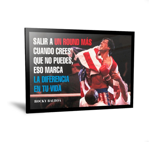 Cuadros Rocky Balboa Frase Motivadora Película Boxeo 20x30cm