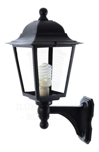 Aplique Farol Exterior Colonial  Pvc Y Vidrio Apto Led