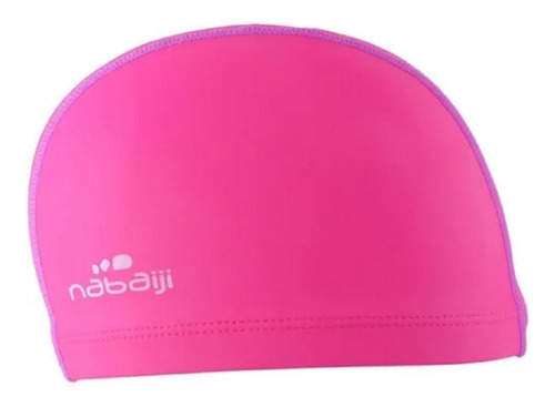 Touca De Natação Infantil Malha Revestida Em Silicone Nabaij Cor Rosa-chiclete Desenho do tecido Liso Tamanho único júnior