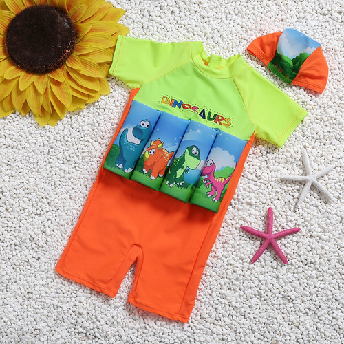 Imagen 2 de 4 de Traje De Baño Niños Bebé Niña Traje De Baño Flotador Gorro P