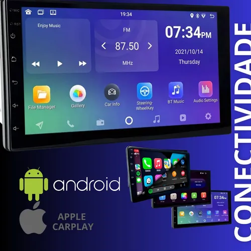 Multimidia Universal 7' 2din Android 13 Carplay Android Auto