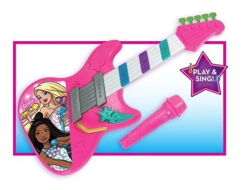 Imagen 4 de 6 de Guitarra Barbie Rock Star Con Microf Luces Y Sonidos