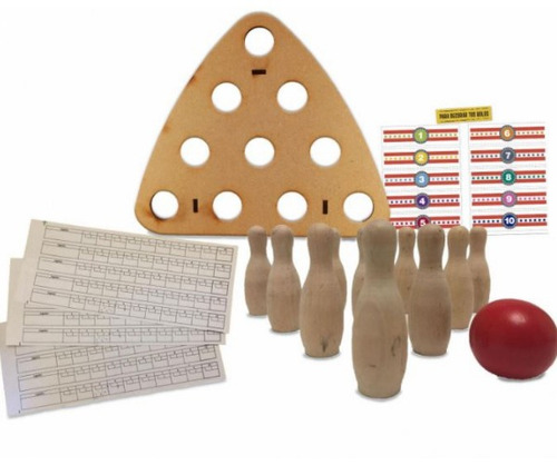 Juego De Mesa Mini Bowling En Madera