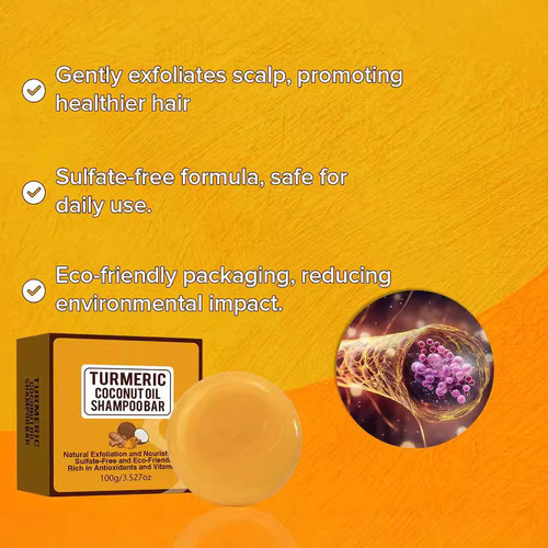 Jabón Champú Con Aceite De Coco Y Cúrcuma L, 100 G, 5004