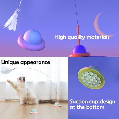 Juguetes For Gato Con Plumas, Cascabeles Y Ventosas