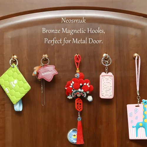 10 Ganchos Magneticos De 10kg Color Bronce