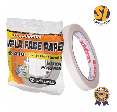 Imagem 2 de 5 de Fita Dupla Face Papel 410 18mmx30m - Adelbras