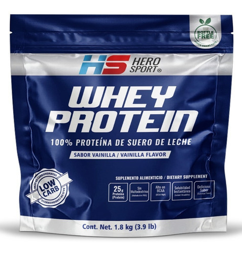 Whey Protein Vainilla 1.8kg (3.9 Lbs) Hero Sport Low Carb sabor vainilla