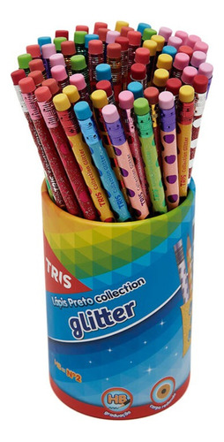 Lapis Grafite Tris Collection Glitter Pote C/ 72