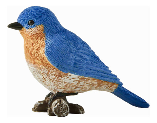 Mini Figura De Pájaro Azul De 3 Pulgadas Posada En Rama, Reg