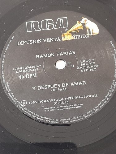 Vinilo Single De Ramón Farias Y Después De Amar (m131