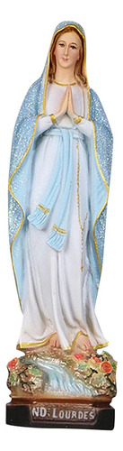 Figura De La Virgen María En La Base De Estatuas Azul