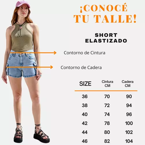 Shorts De Mujer Cargo Elastizado Tiro Alto Temporada Verano