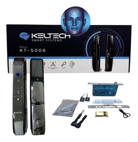 Fechadura Digital Facial Biometria Senha App Video Porteiro
