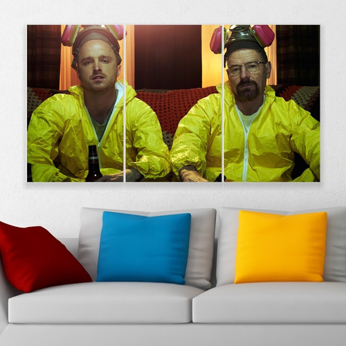 Cuadro Triptico Breaking Bad Walter Jesse Trajes Canvas Art