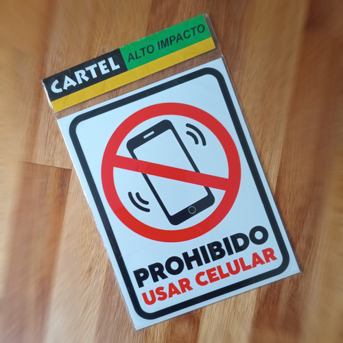 Cartel No Usar Celular 14x19 Cm