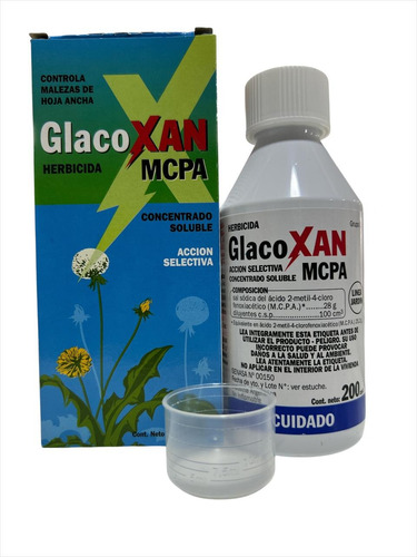 Glacoxan Mcpa 200cc. Herbicida Selectivo Maleza Hoja Ancha