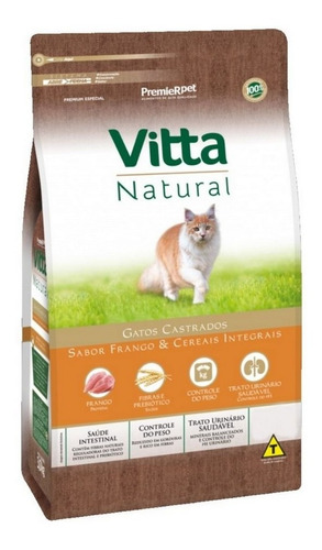 Ração P/ Gatos Castr. Frango Cer. Int. 10,1kg Vitta Natural
