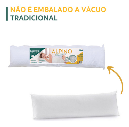 Travesseiro Alpino De Corpo 1,42m X 35cm Com Capa Removível