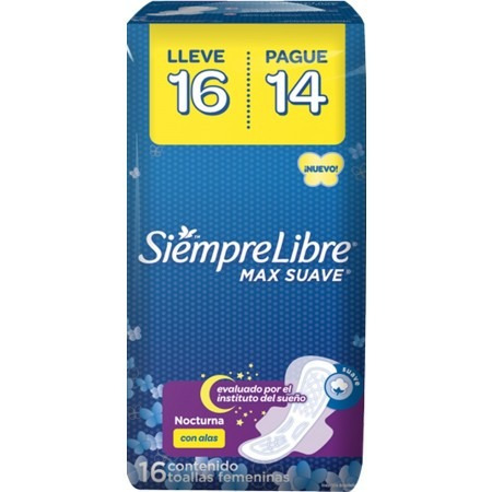 Siempre Libre Max Suave Nocturnas Pack 16 Unidades ¡oferta!