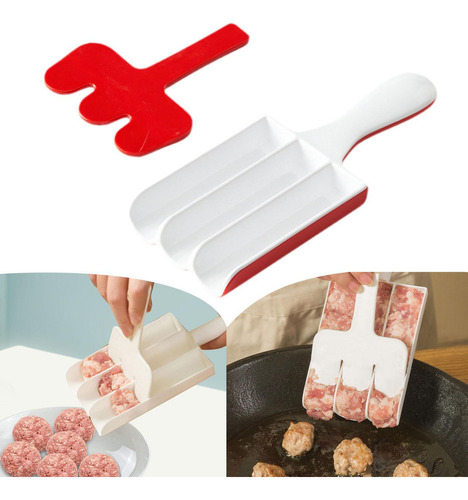 Mz Máquina Formadora De Albóndigas Triple For Cocina, Rojo