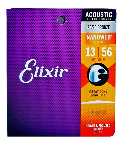 Encordoamento Elixir Violão Aço 0.13 Bronze Nanoweb 11102