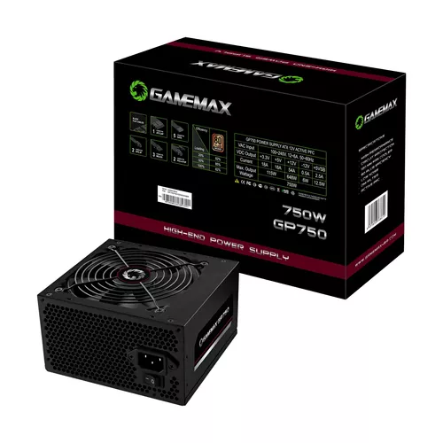 GM500 BLACK - Fonte de Alimentação Gamemax GM500 500W Box 80 Plus Bronze  C/PFC PRETA