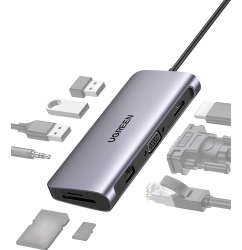 Ugreen Adaptador Multiportas Usb-c 10 Em 1 Cinza Espacial