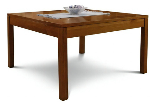 Mesa Comedor Cuadrada 140x140 4 Patas Tapa Marrón