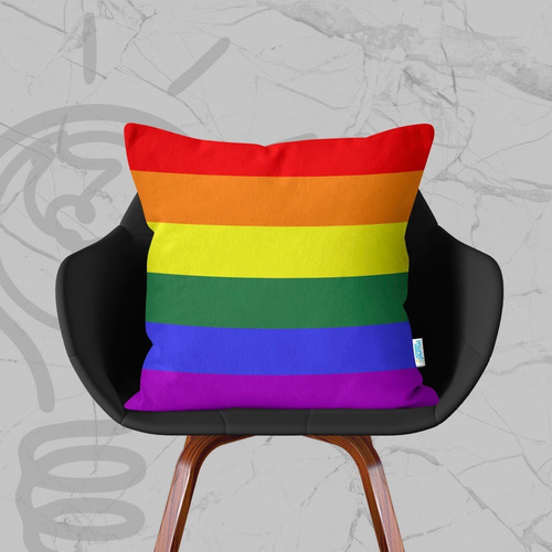 Almofada Decorativa 40x40 Arco Iris Pride - Almofada Cheia Cor Estampa Digital Desenho Do Tecido Arco-íris