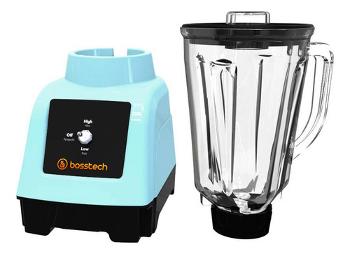 Licuadora 750w Vidrio 2l Tradicional 2v Bosstech B2 Celeste