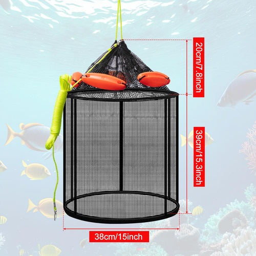 2 Redes De Pesca Flotante Plegable Grande Cesta, Cubo, Sopor