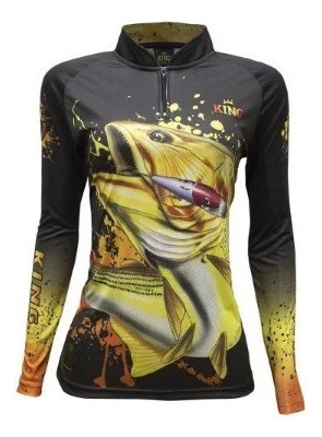 Camiseta Remera Femenina Manga Larga Proteccion Uv50+ Pesca