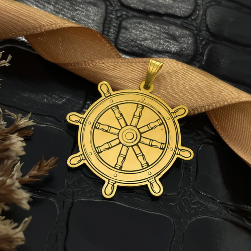Dije Timón Barco Oro 18k Oro 18k