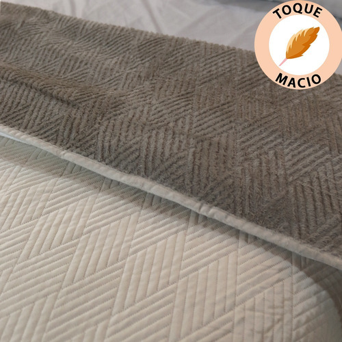 Colcha Cobre Leito Aveludado Dupla Face Queen 270x250