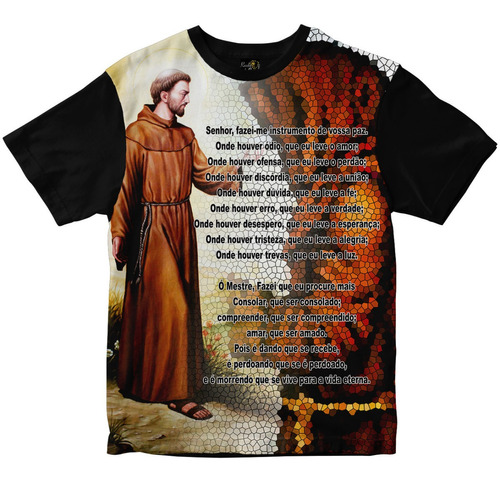 Camiseta São Francisco De Assis Com Oração